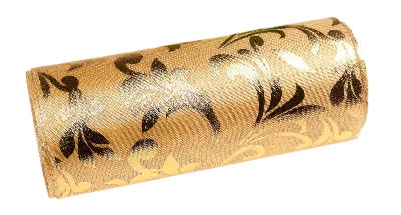 Organza świąteczna 10y x 12cm - złota