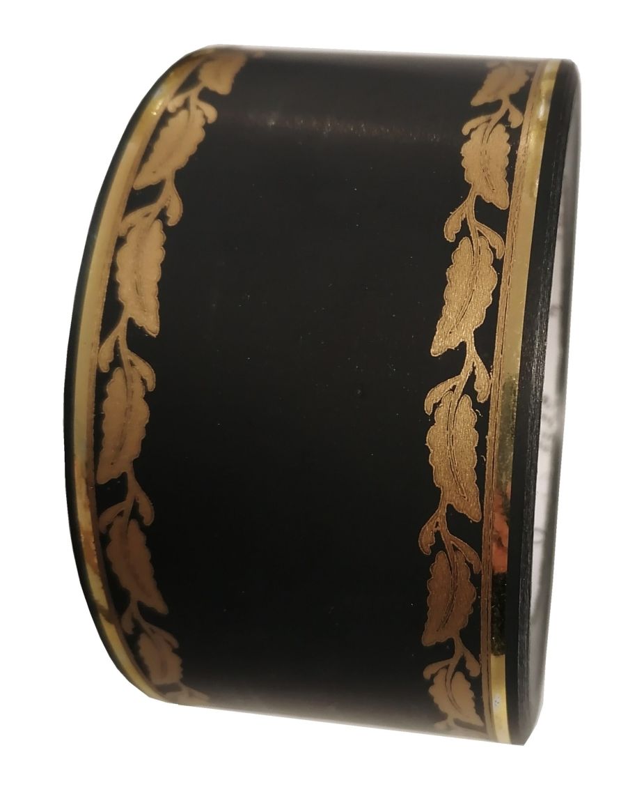 Szarfa pogrzebowa 6cm x 50y czarna w złote listki