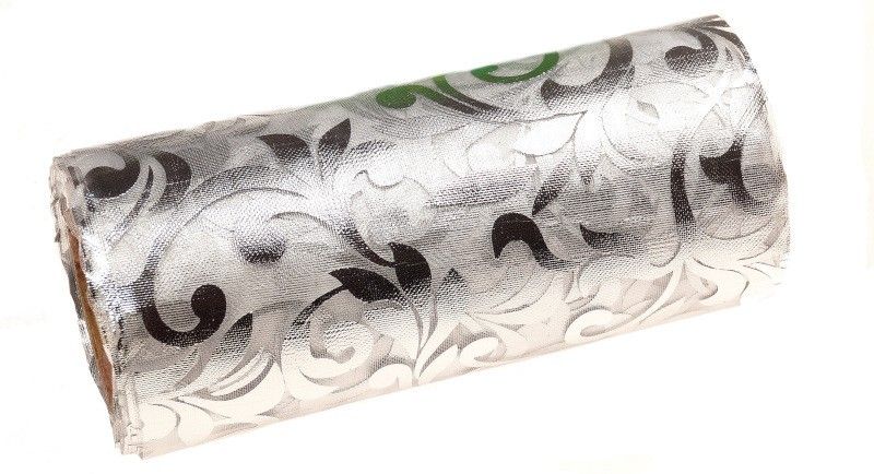 Organza świąteczna 10y x 12cm - srebrna