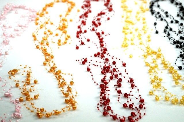 Korale ozdobne - 130 cm - Czerwony - 5 szt./op.