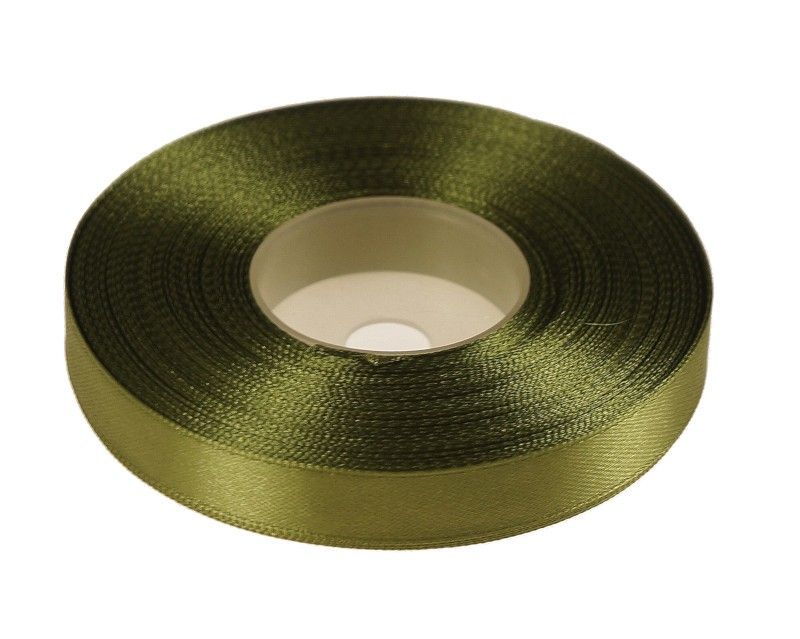 oliwkowa wstążka satynowa 12 mm x 32 m