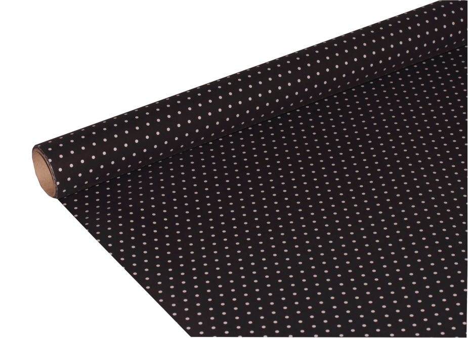 FOLIA SATYNOWA KROPKI BLACK B20