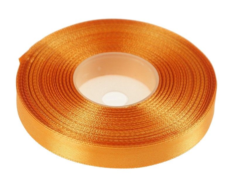 pomarańczowa wstążka satynowa 12 mm x 32 m
