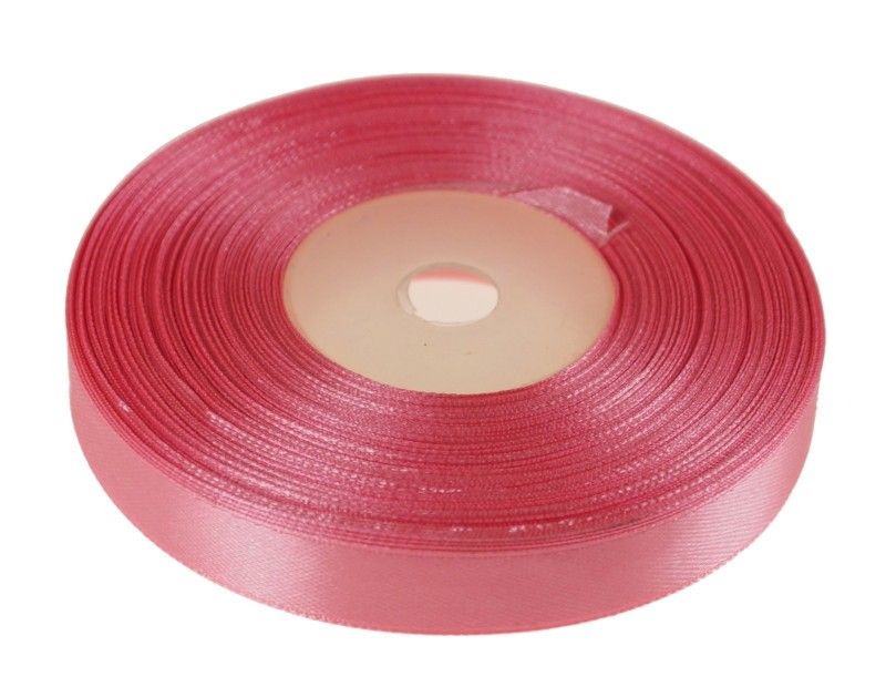 różowa wstążka satynowa 12 m x 32 m