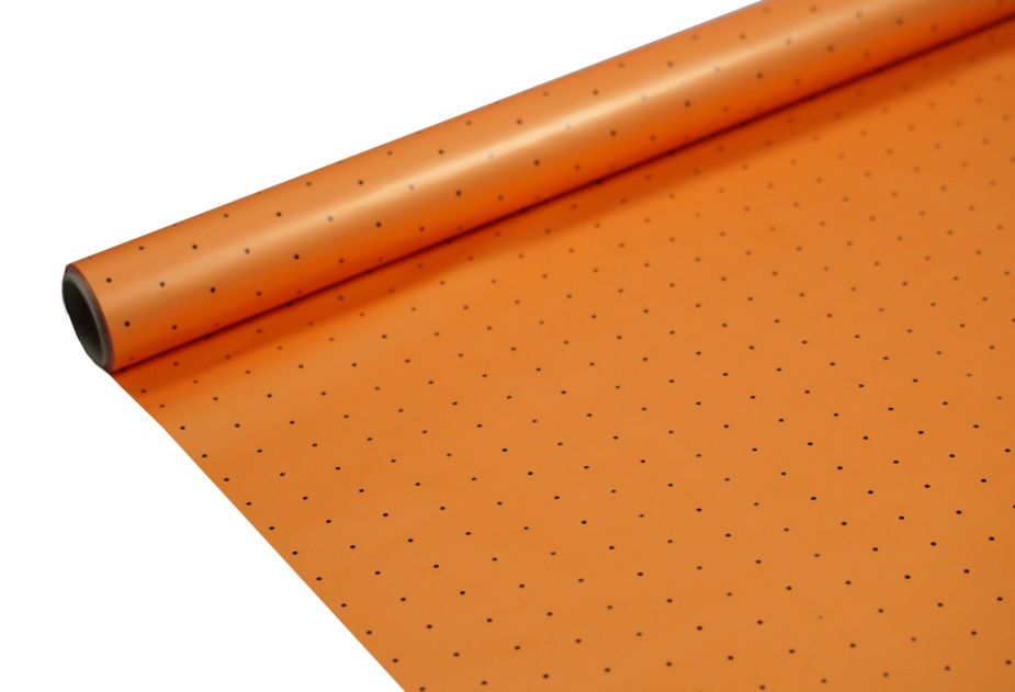 FOLIA SATYNOWA KROPKI ORANGE B25