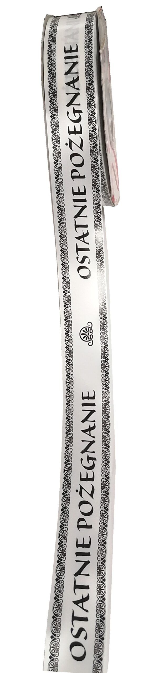 TAŚMPOGRZEBOWA 3CM X 100M BIAŁO-CZARNA