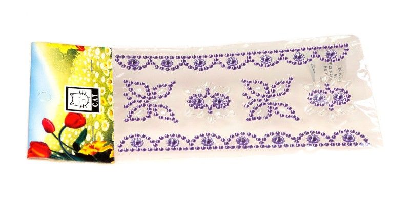 Naklejki cyrkonie samoprzylepne op. 12 szt. - fioletowe