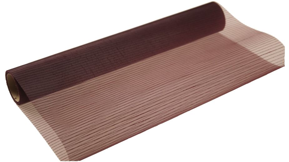 Organza w prążki 36 cm x 4,5 m | Kolor bordowy