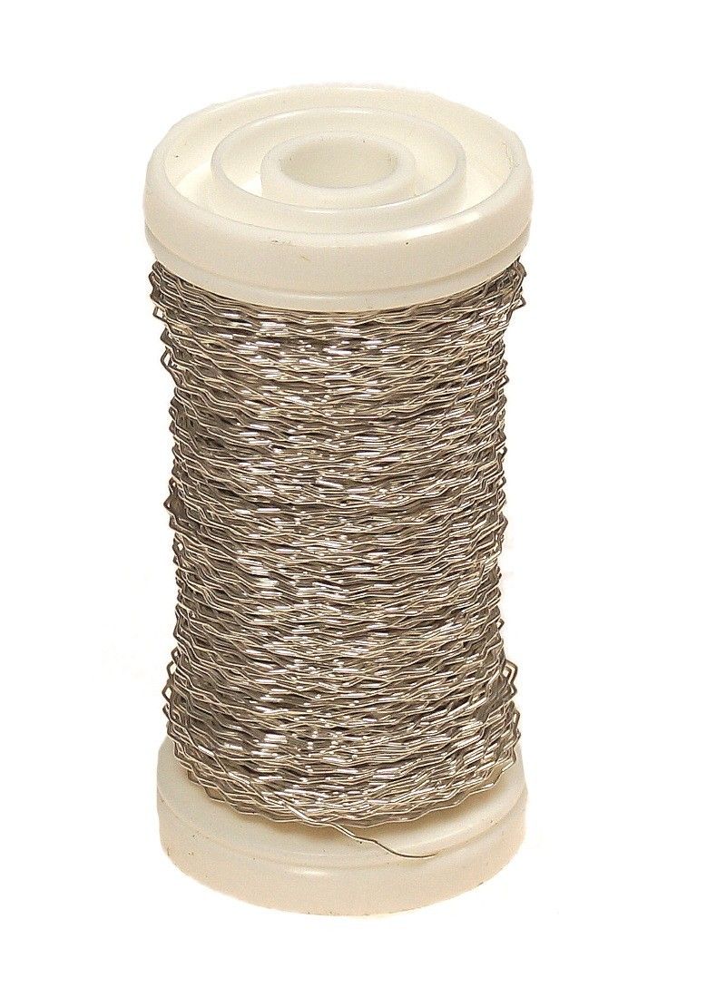 Drucik florystyczny karbowany - srebrny