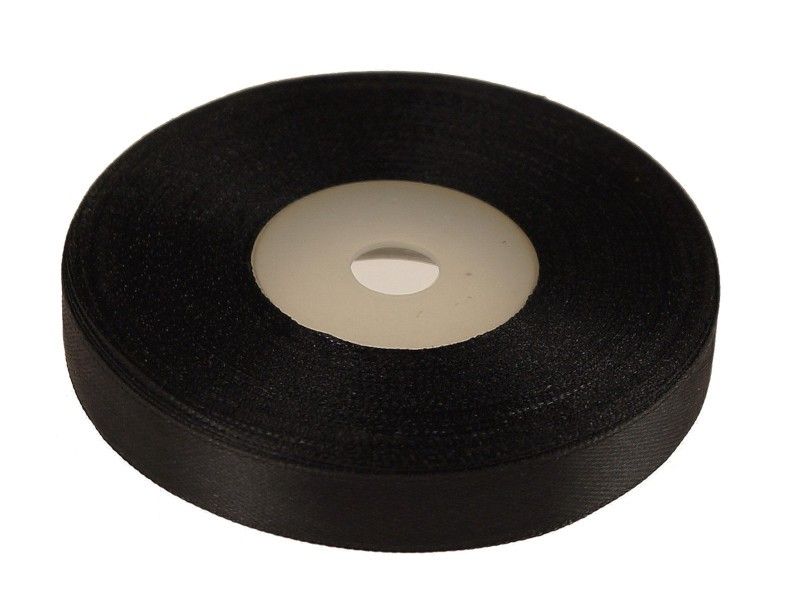 czarna wstążka satynowa 12 mm x 32 m