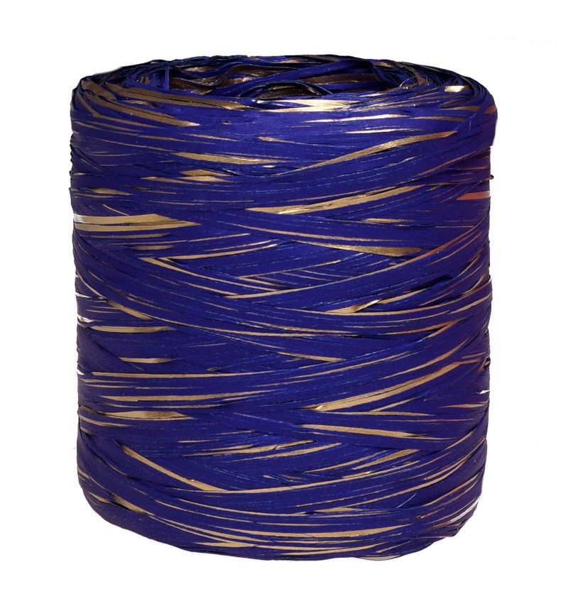 Rafia polska granatowo - złota