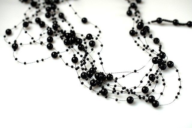 Korale ozdobne - 130 cm - Czarny - 5 szt./op.