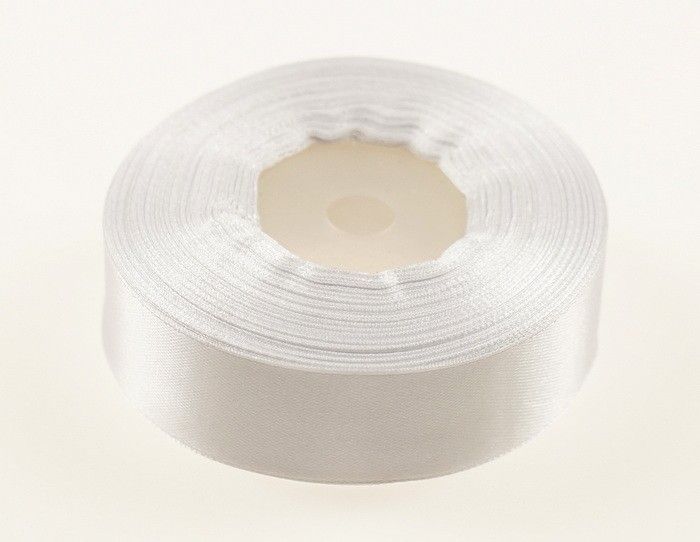 Wstążka satynowa 25mm x 32m | Biały