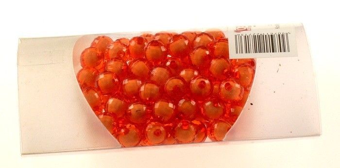 Korale ozdobne - pomarańczowe z białym wypełnieniem - 100 szt./op.