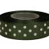 Wstążka ryps w grochy 25 mm x 25 y - oliwkowa