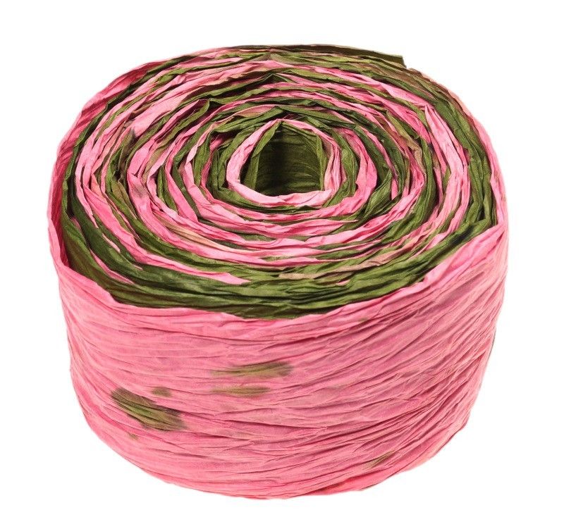 Krepina - wstążka różowy + zielony