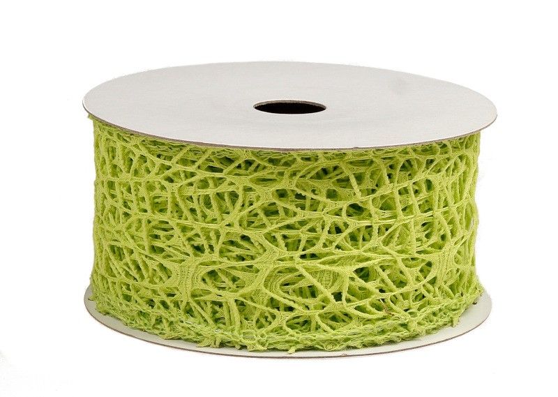 Wstążka koronkowa 5 cm x 9 m - zielona