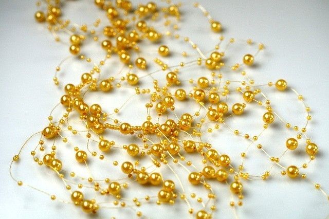 Korale ozdobne - 130 cm - Złoty - 5 szt./op.