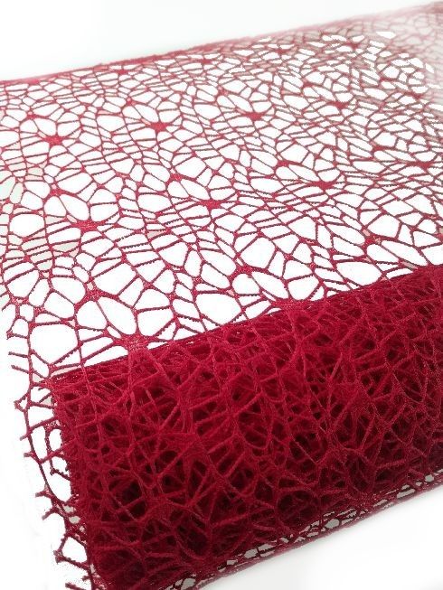 Siatka koronka plastikowa 48 cm x 5y - Czerwony