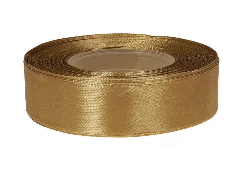 Wstążka satynowa 25 mm x 32 m | złoty