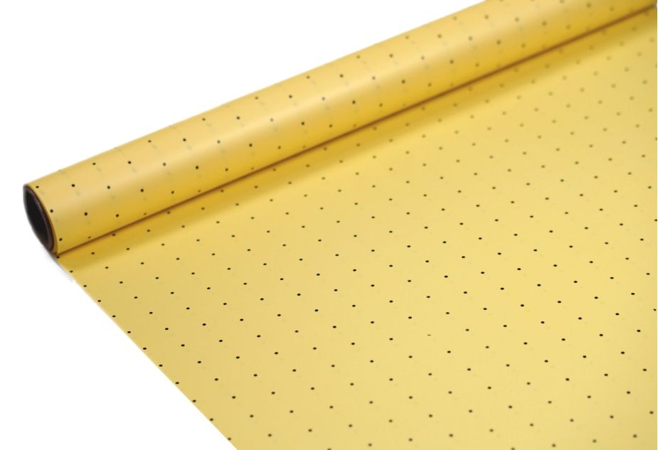 FOLIA SATYNOWA KROPKI ZITRONE B23