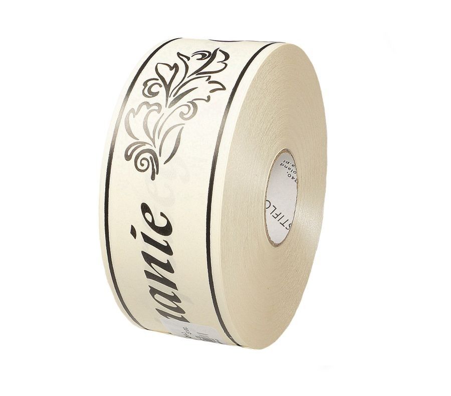 Taśma pogrzebowa 5 cm x 100 m - kremowa z czarnym napisem