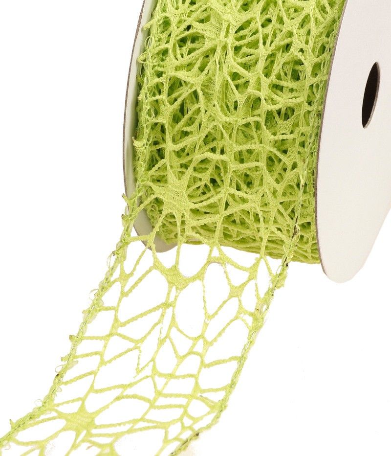 Wstążka koronkowa 5 cm x 9 m - zielona