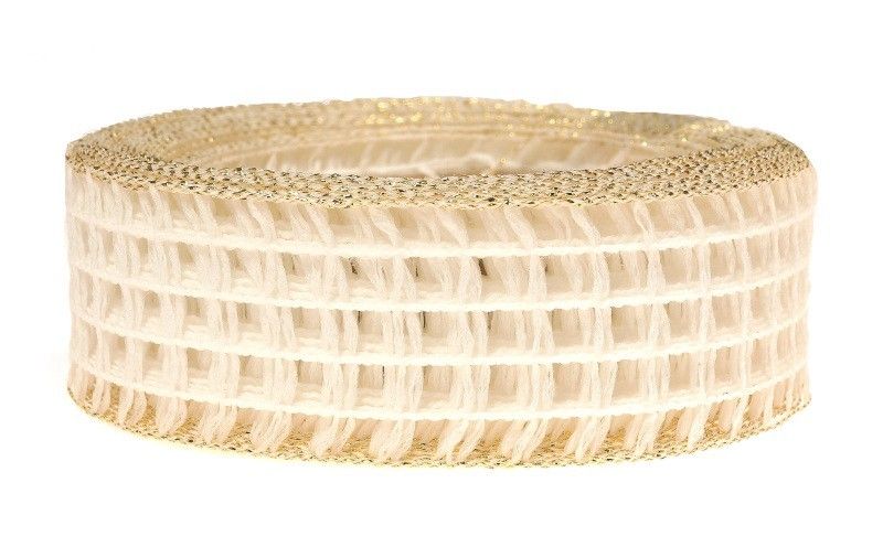 Wstążka kratka 4 cm x 10 m - biała