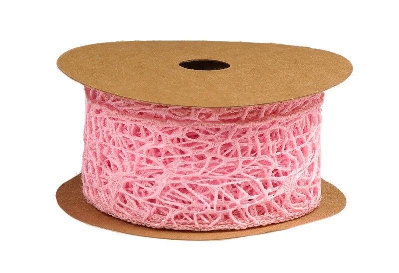Wstążka koronkowa 5 cm x 9 m - różowa
