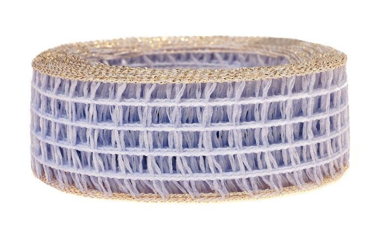 Wstążka kratka 4 cm x 10 m - lawendowa