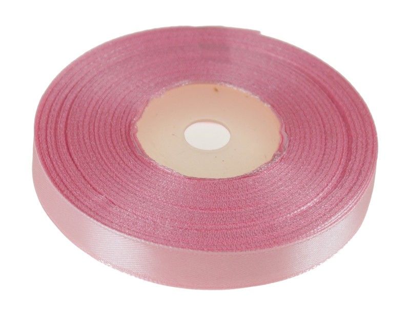 różowa wstążka satynowa 12 mm x 32 m