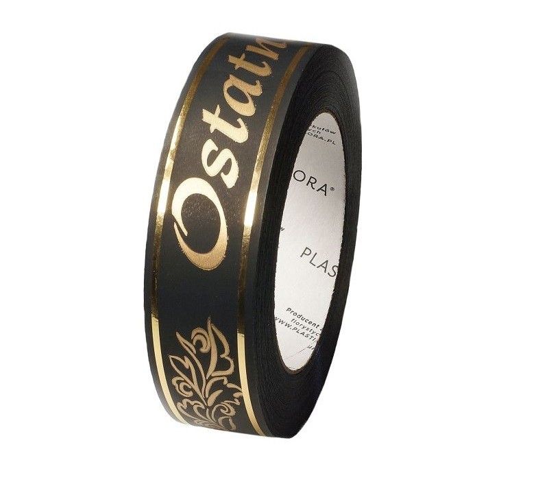 Taśma pogrzebowa 3 cm x 45 m - czarna z połyskiem