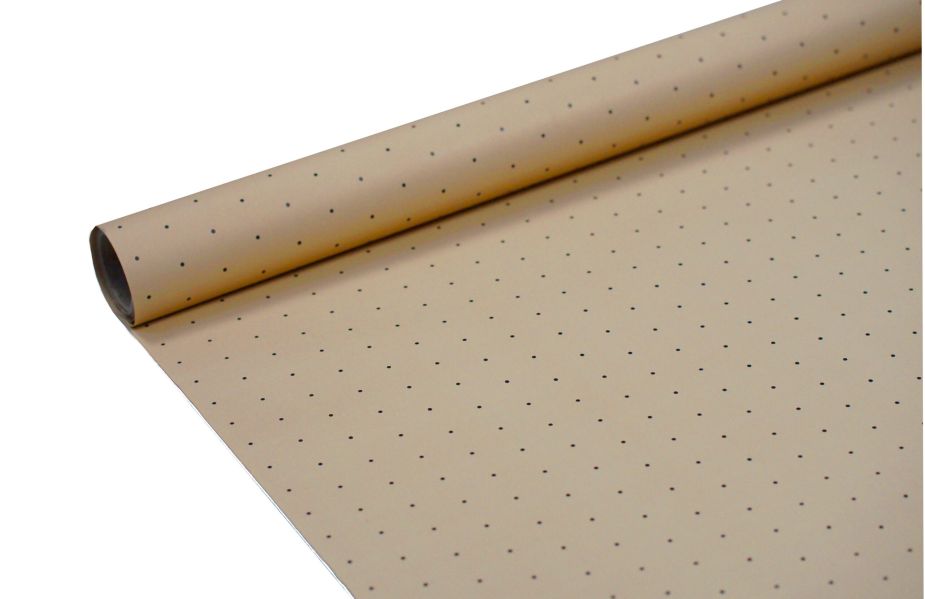 FOLIA SATYNOWA KROPKI GOLD BEIGE B04