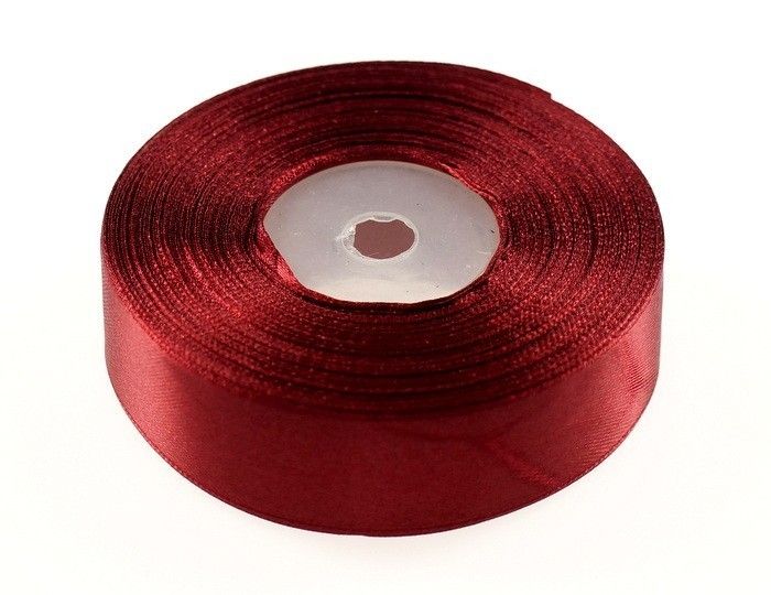 Wstążka satynowa 25mm x 32m | Bordowy